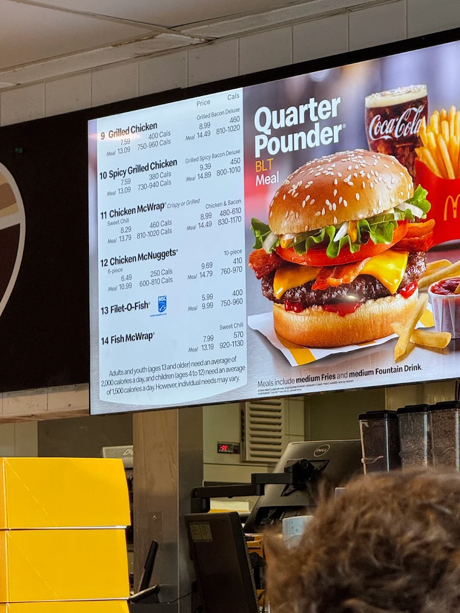 Menu, McDonald's