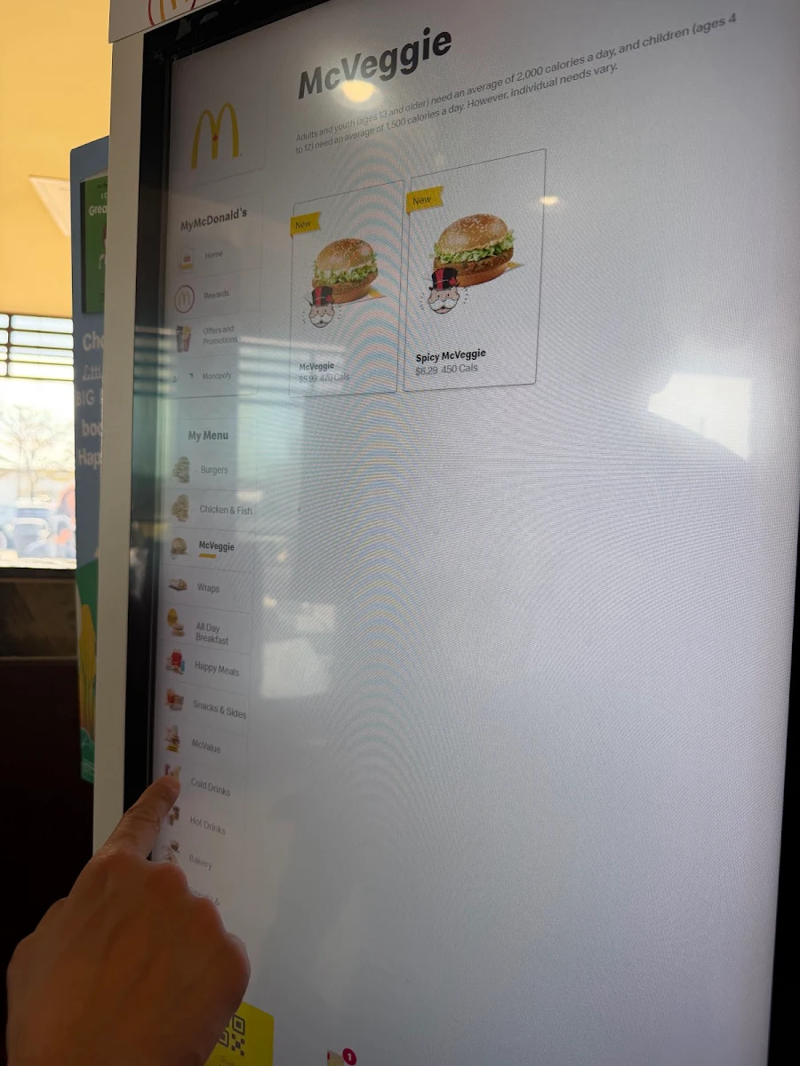 Menu, McDonald's