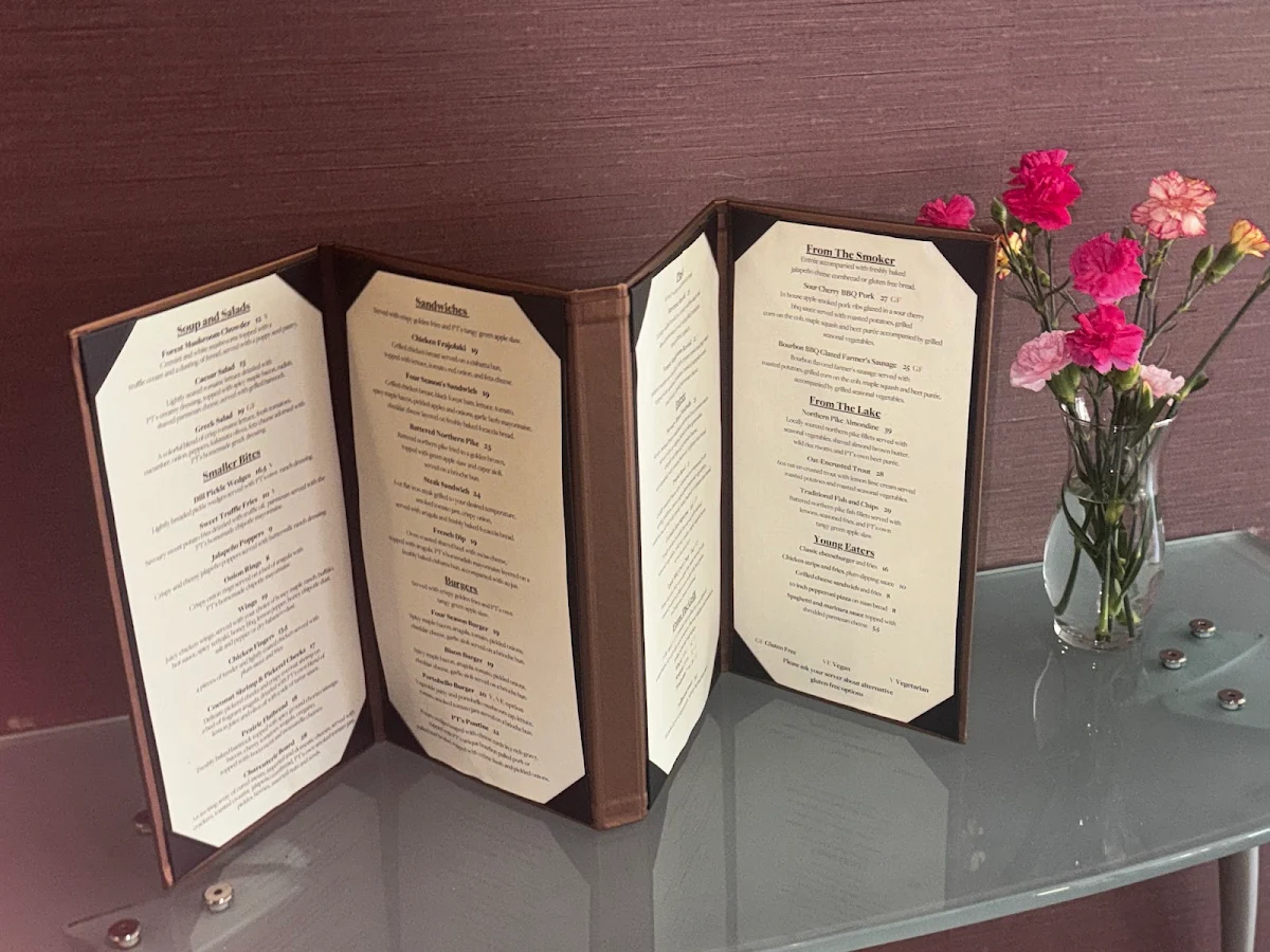 Menu, Four Seasons Restaurant & Lounge