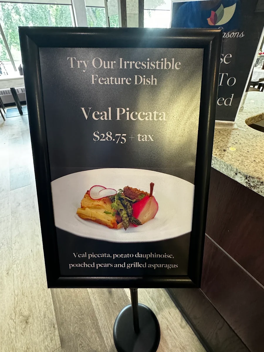 Menu, Four Seasons Restaurant & Lounge