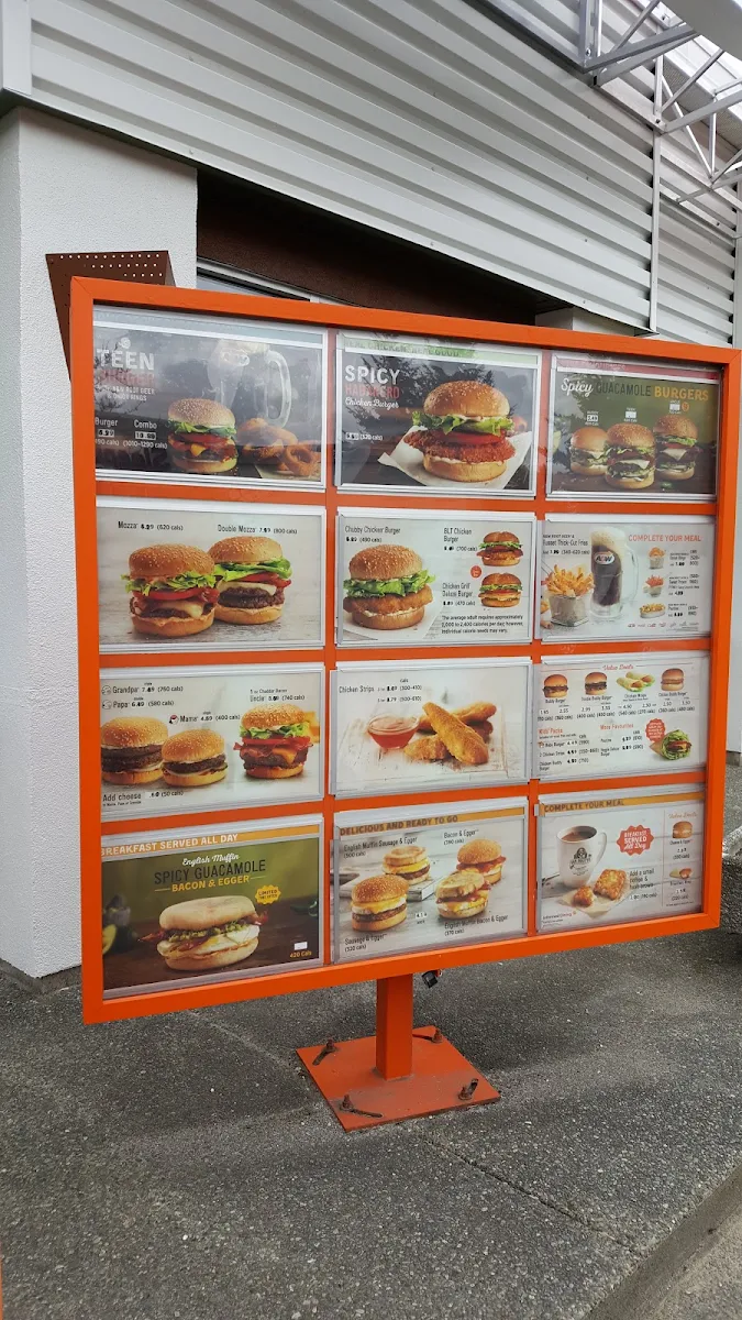 Menu, A&W Canada
