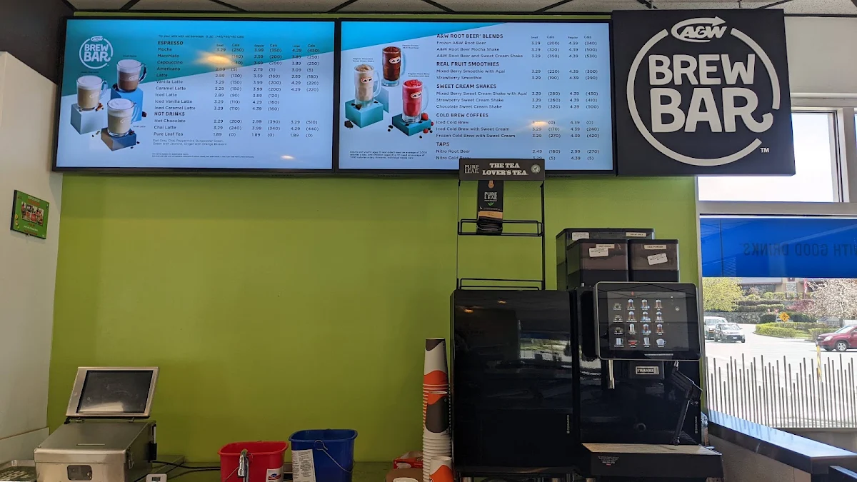 Menu, A&W Canada