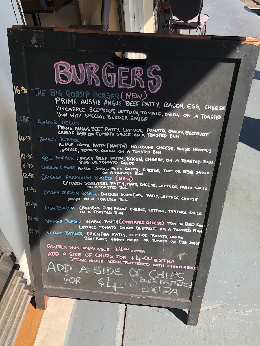 Menu, Little Gossip Cafe