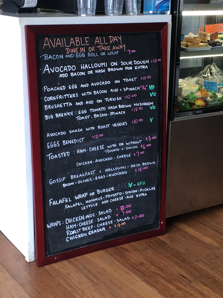 Menu, Little Gossip Cafe