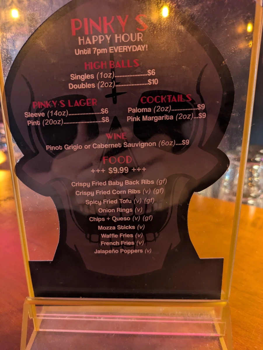 Menu, Pinky's On Main