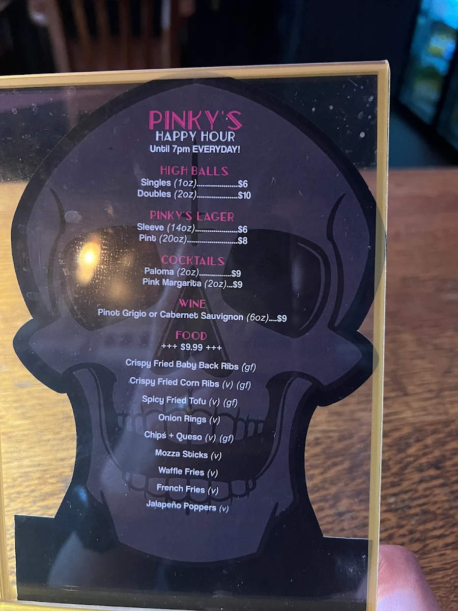 Menu, Pinky's On Main