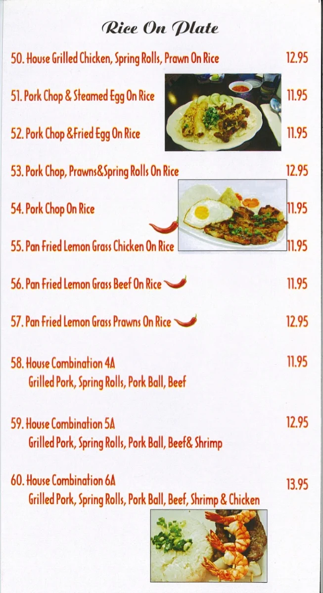 Menu, Calgary Trail Noodle House