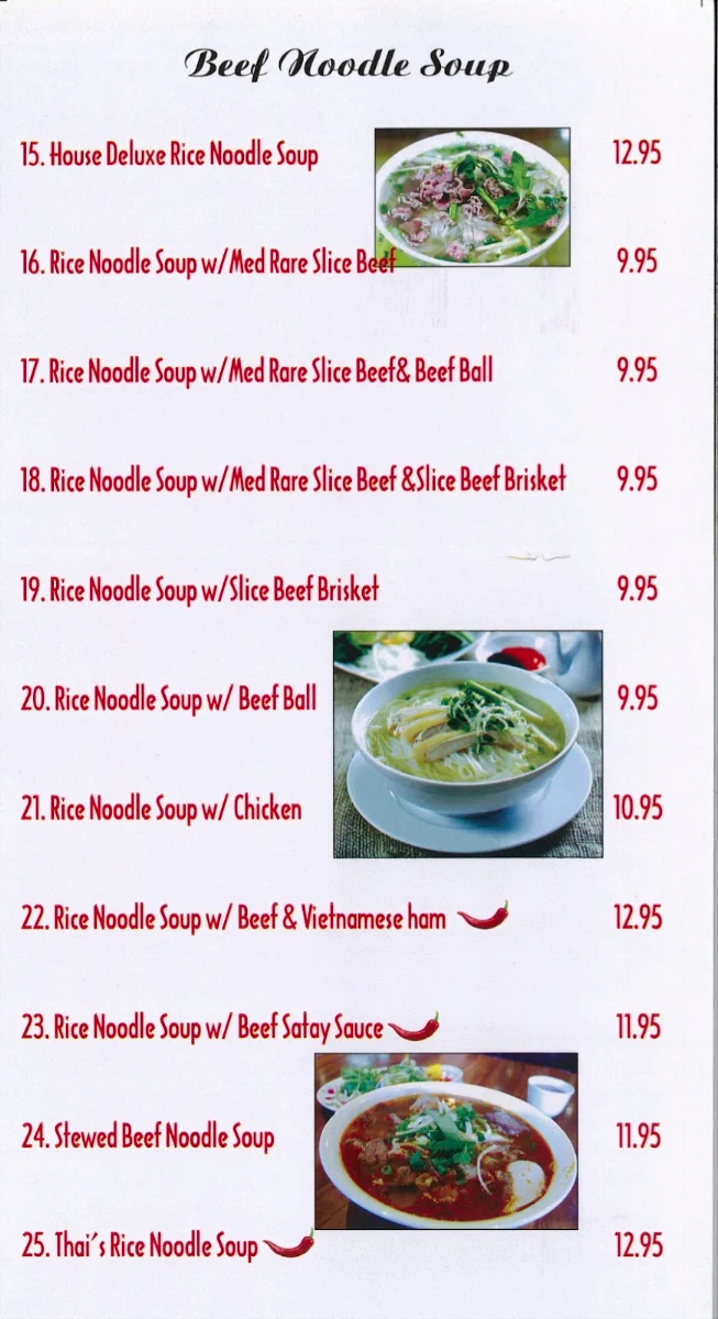 Menu, Calgary Trail Noodle House