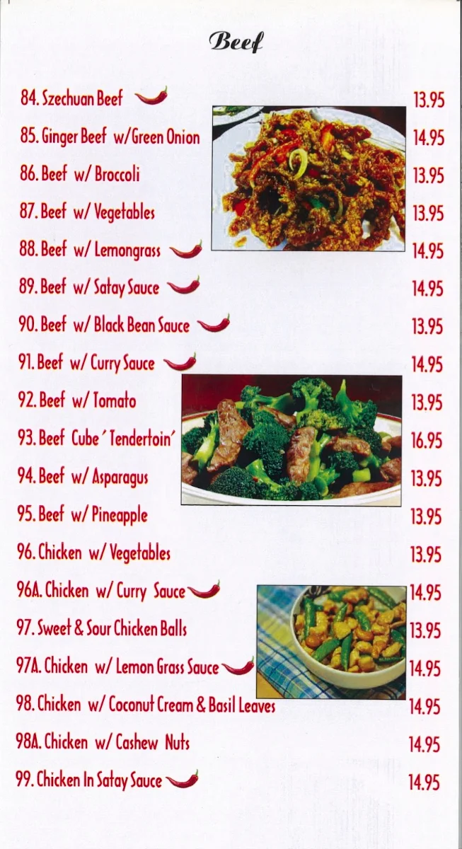 Menu, Calgary Trail Noodle House