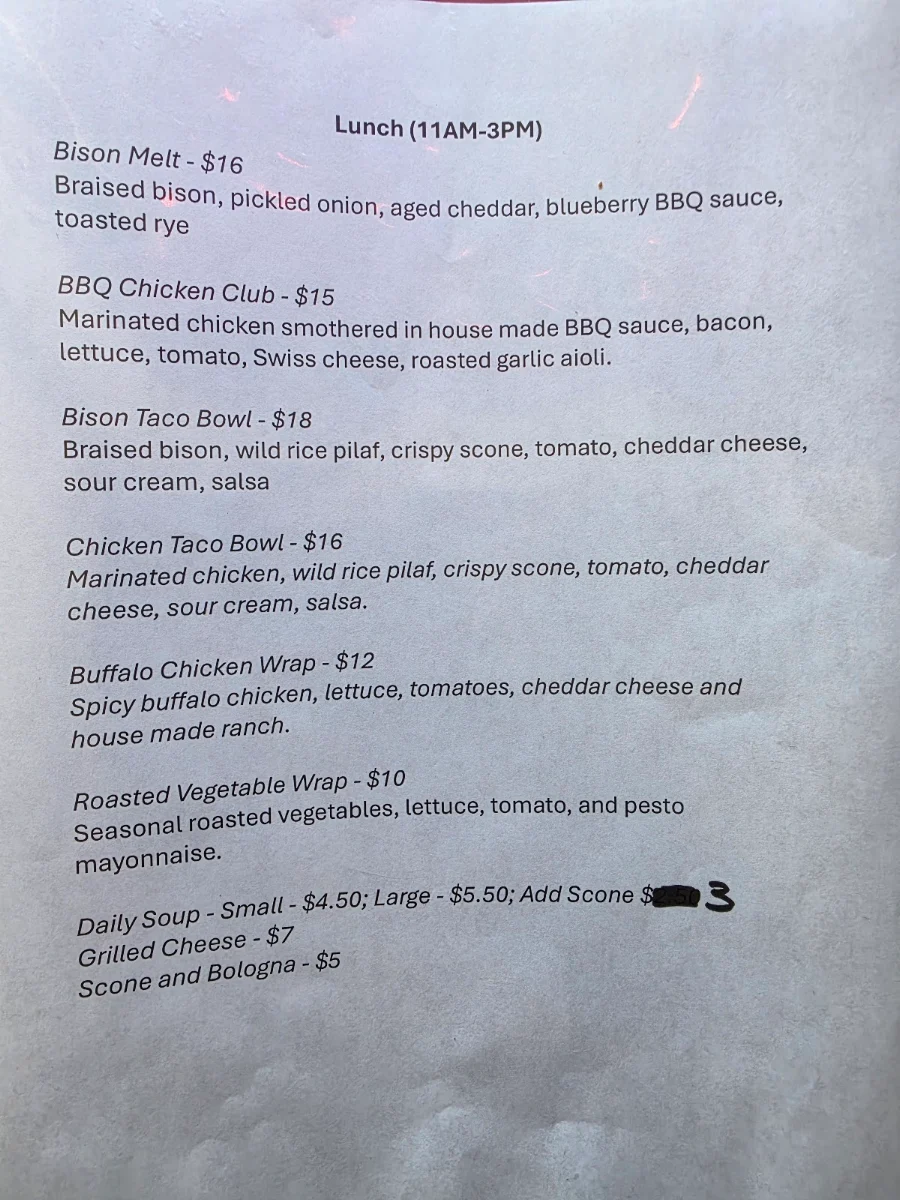 Menu, Irene's