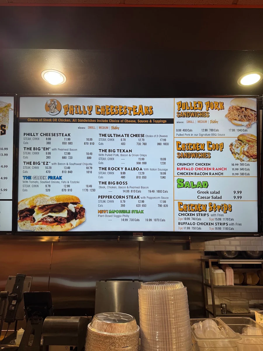 Menu, Philthy Philly's