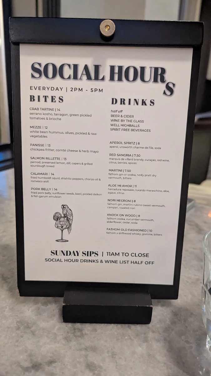 Menu, Fathom