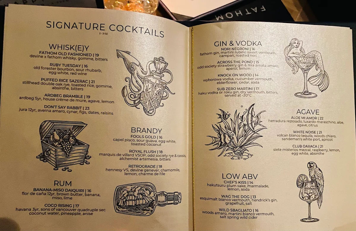 Menu, Fathom
