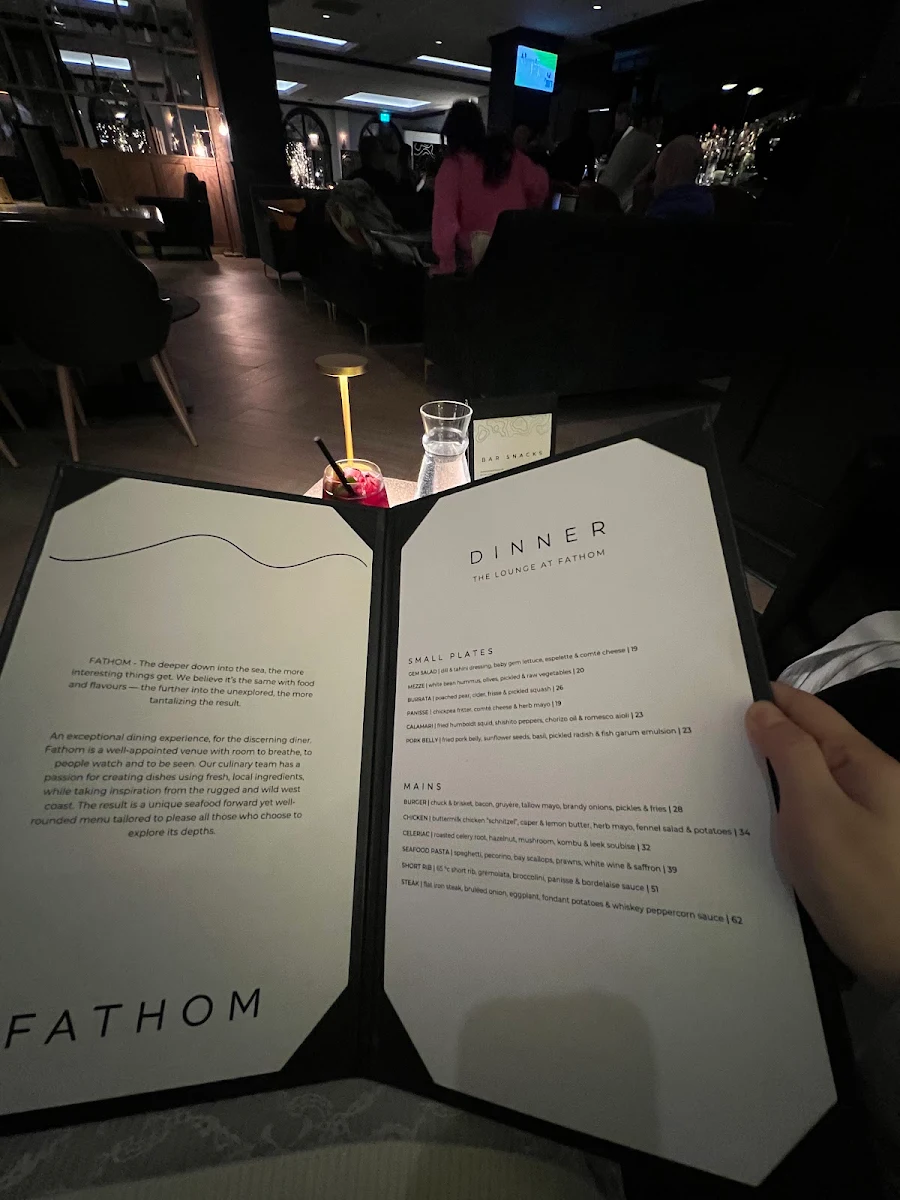 Menu, Fathom