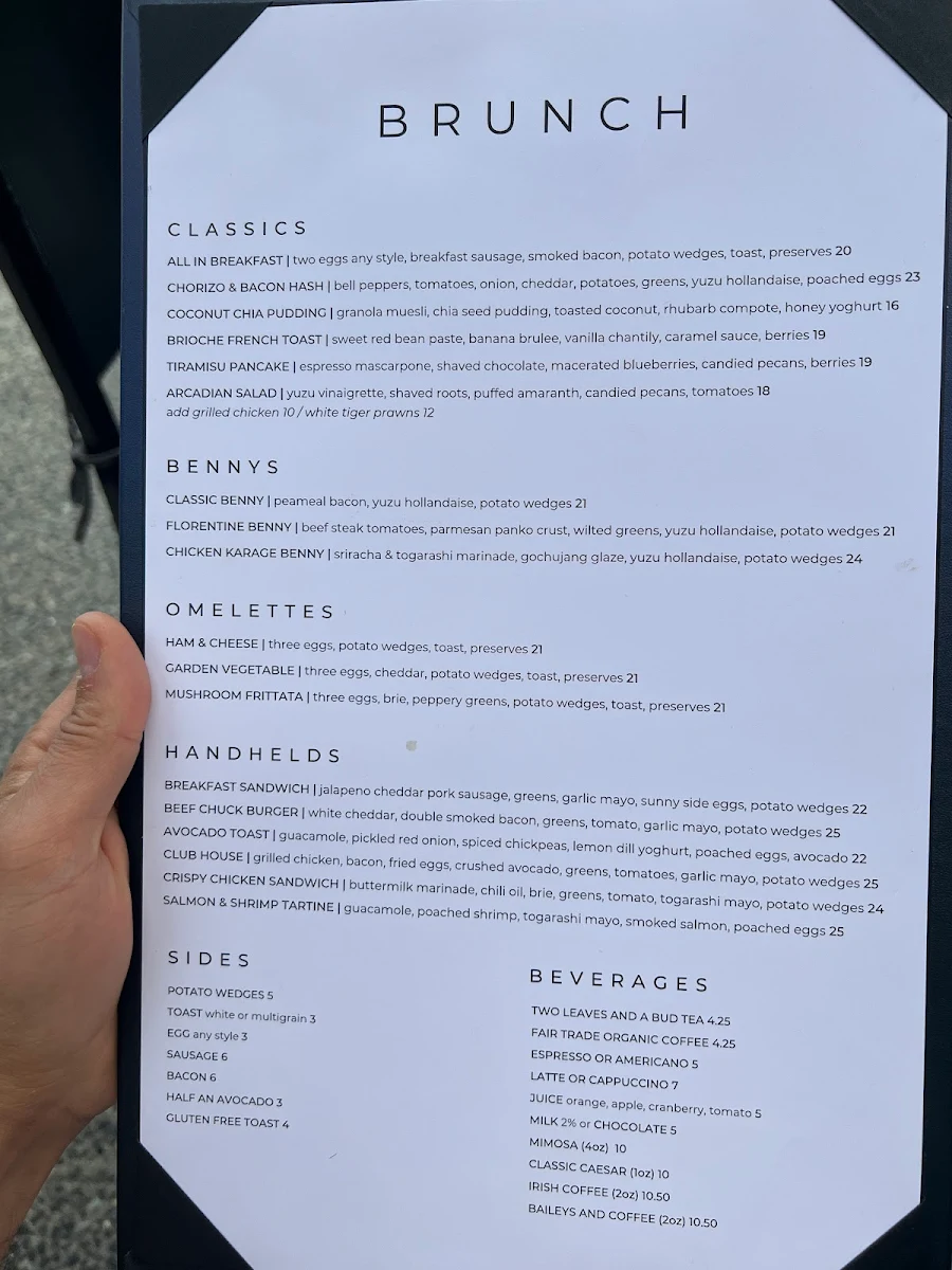 Menu, Fathom