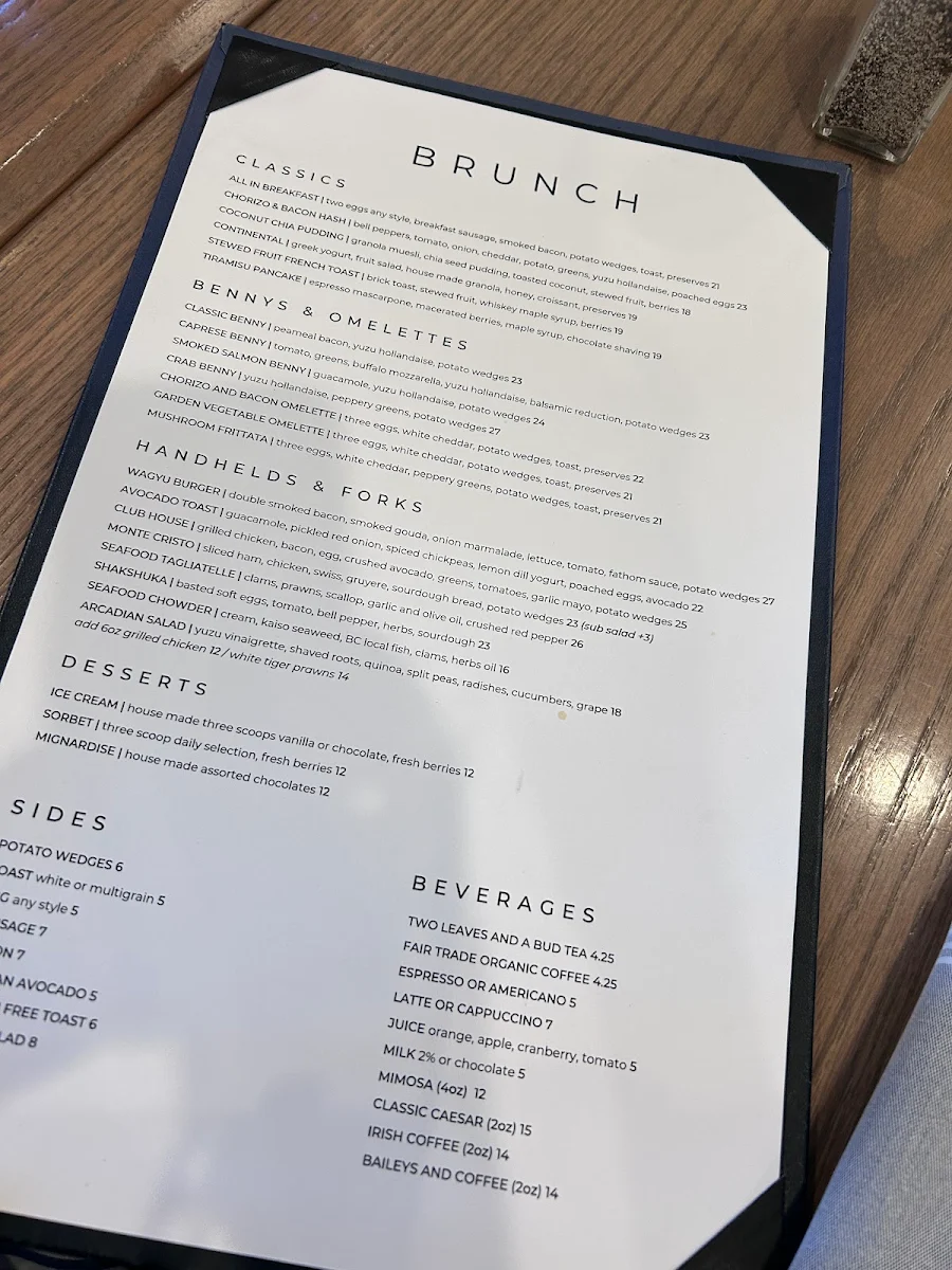 Menu, Fathom