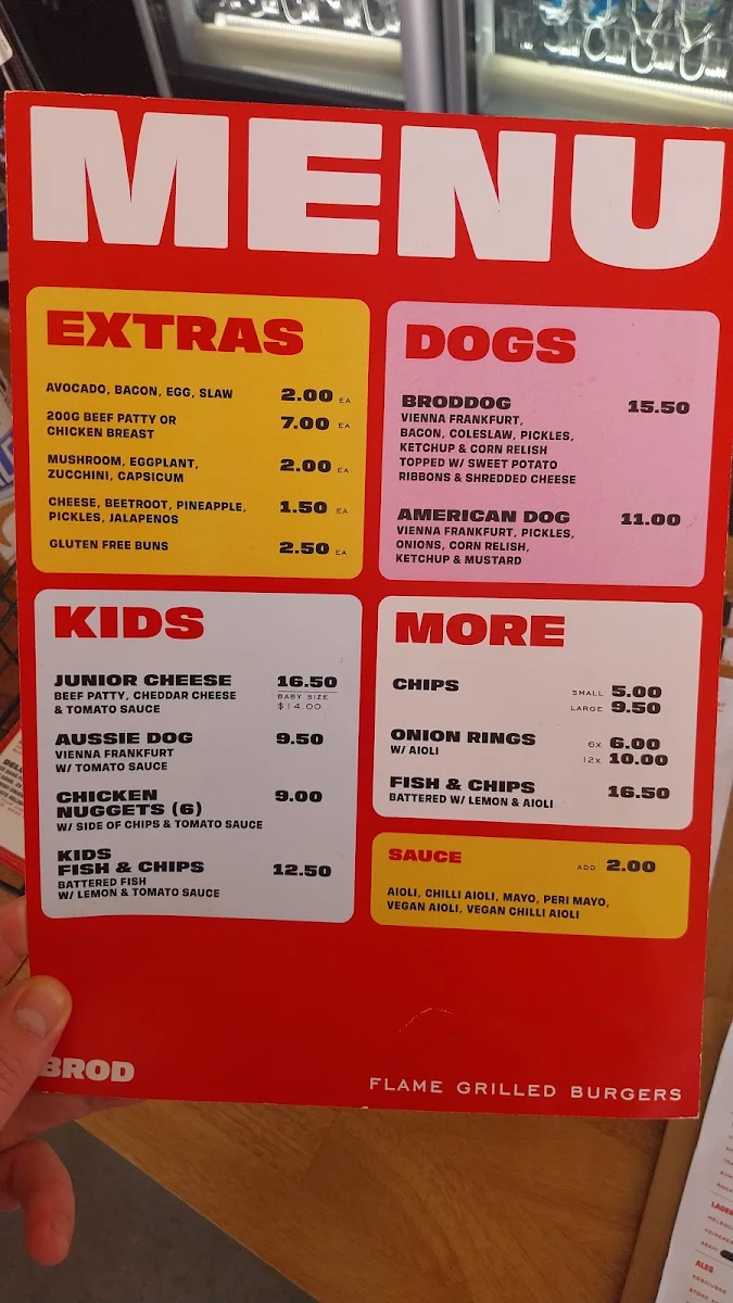 Menu, Brodburger