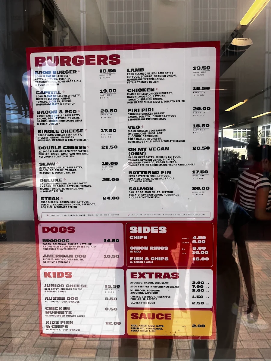 Menu, Brodburger