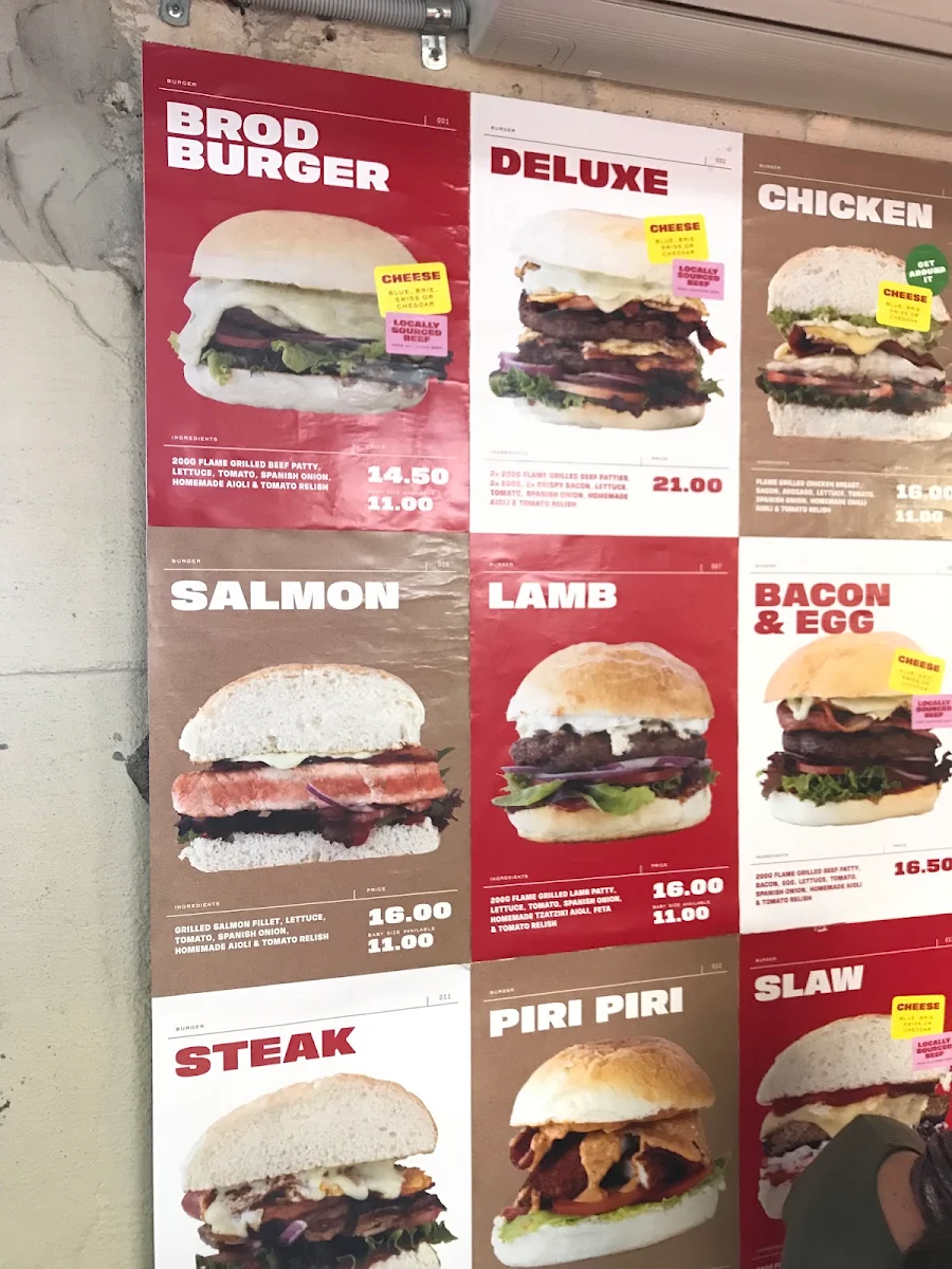 Menu, Brodburger