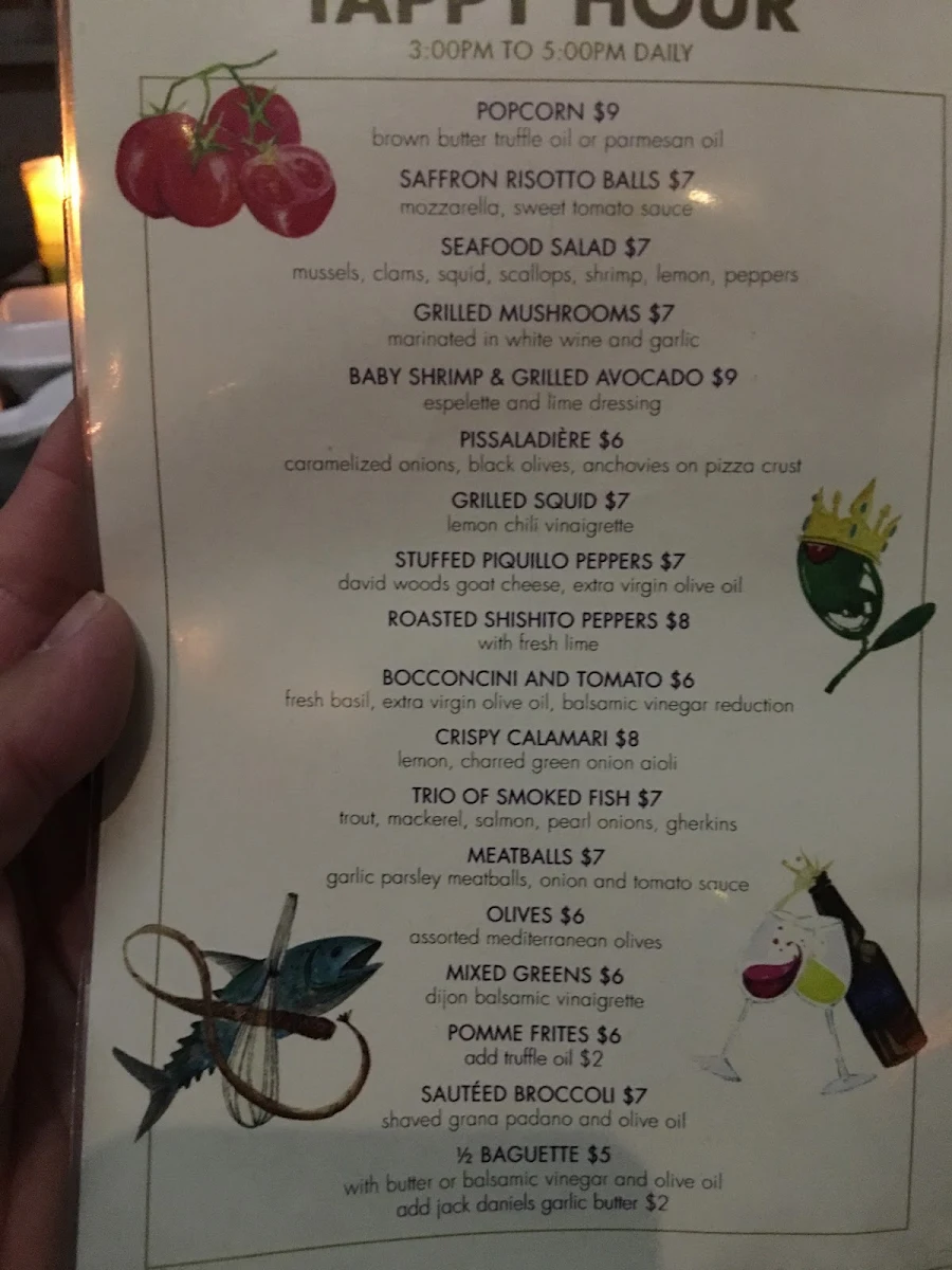 Menu, The Wine Bar at Provence Marinaside