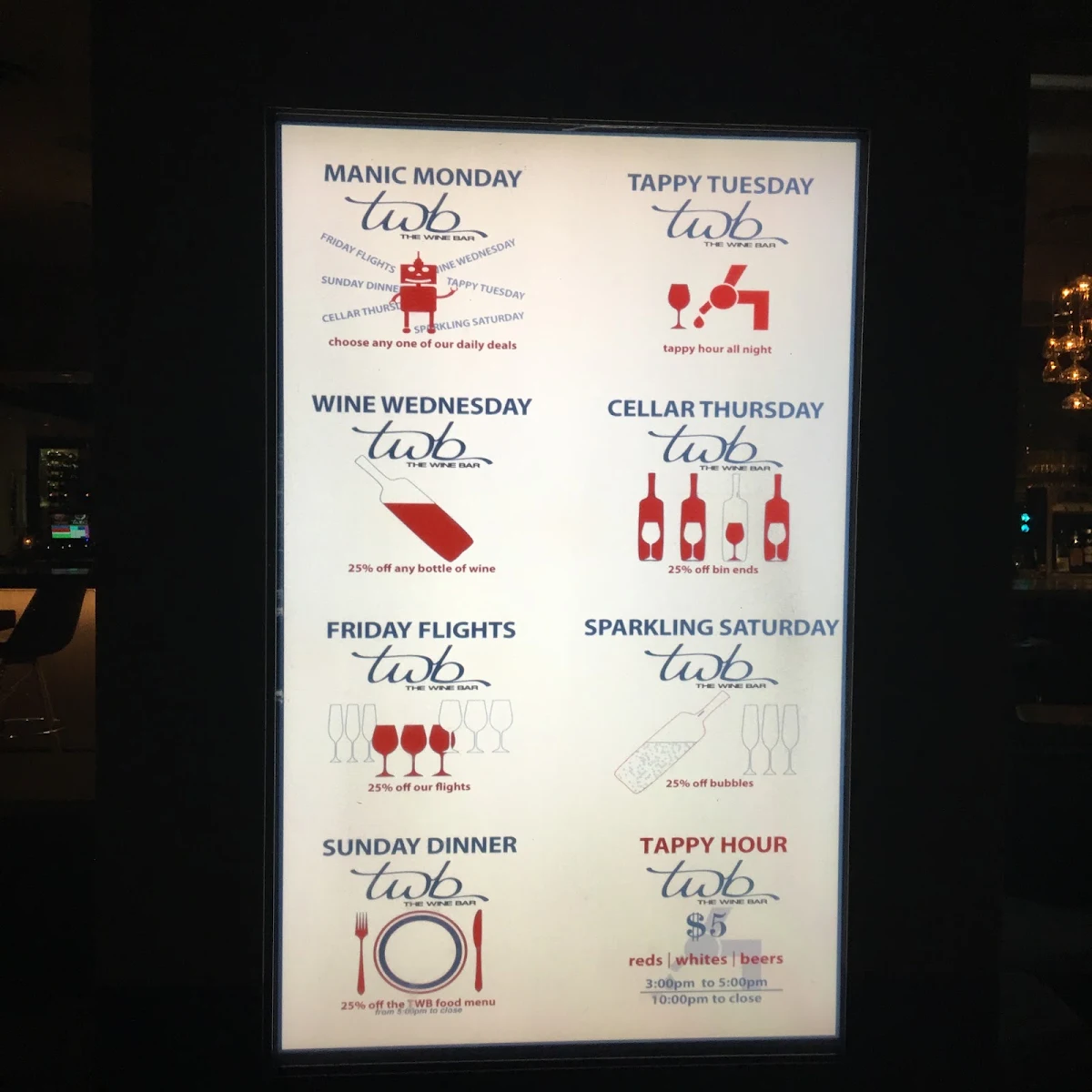 Menu, The Wine Bar at Provence Marinaside