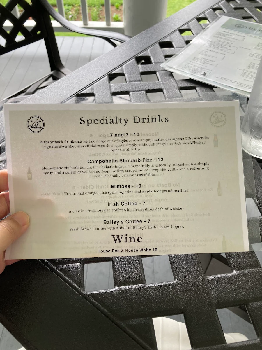 Menu, The Prince Café