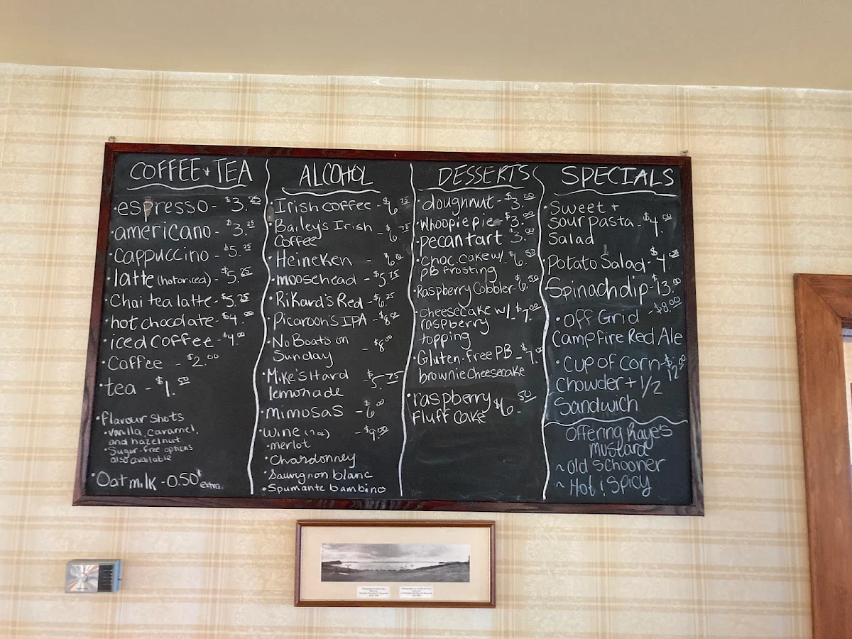 Menu, The Prince Café
