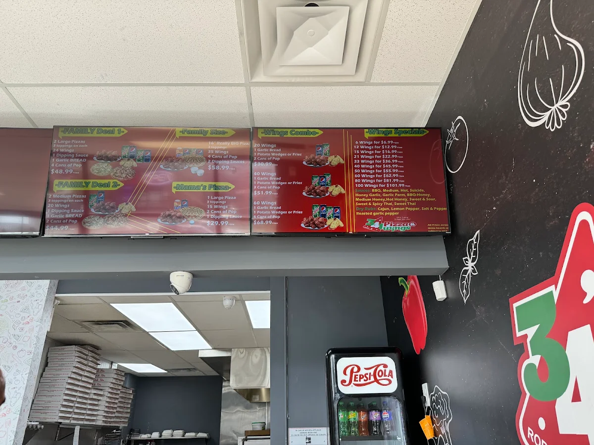 Menu, 341 Pizza and Wings
