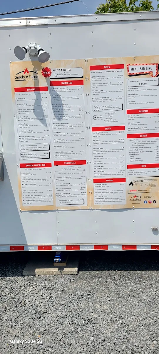 Menu, Smoke'n Forno