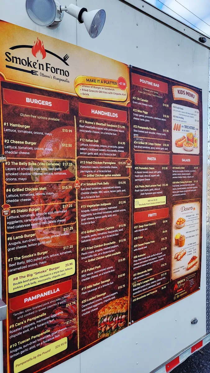 Menu, Smoke'n Forno