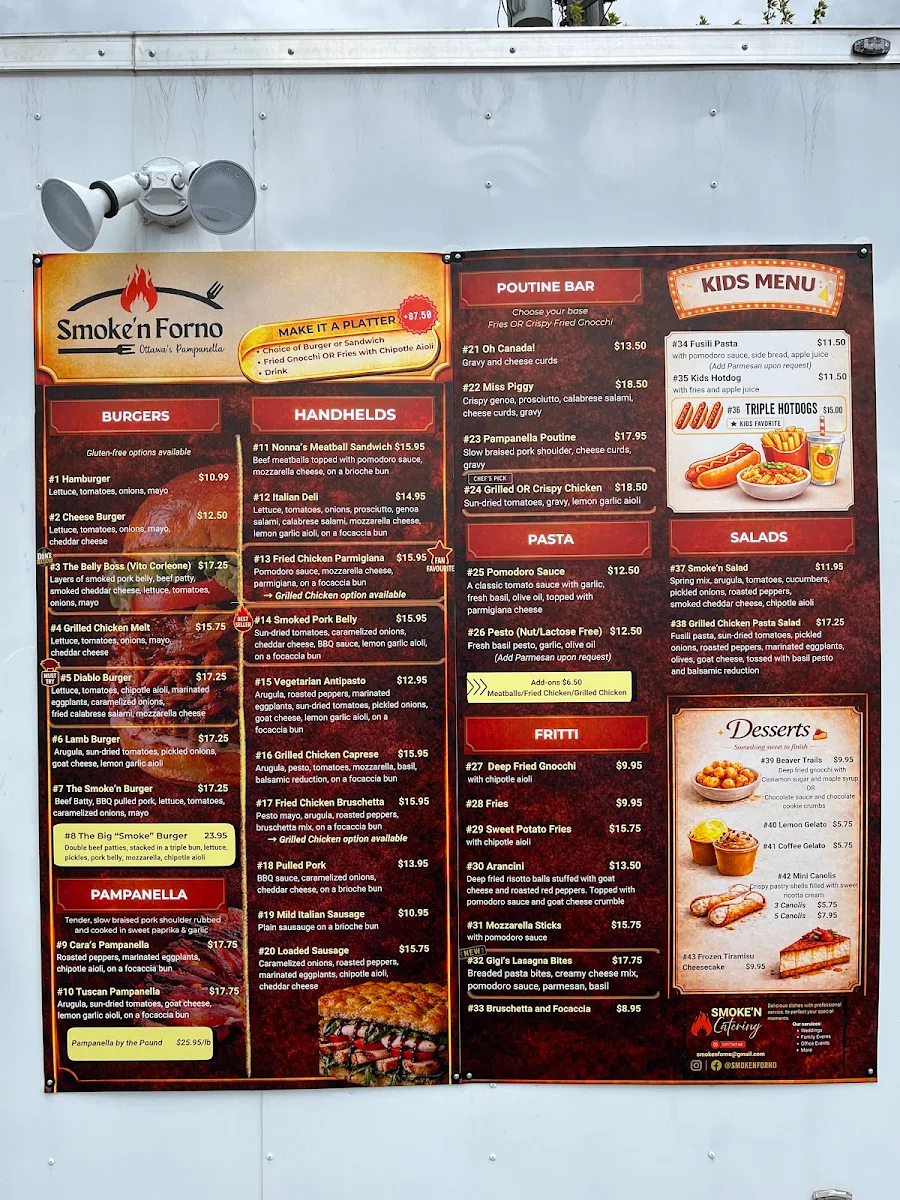 Menu, Smoke'n Forno