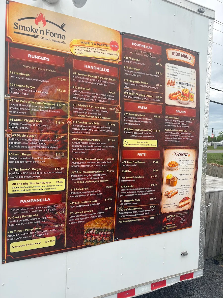 Menu, Smoke'n Forno