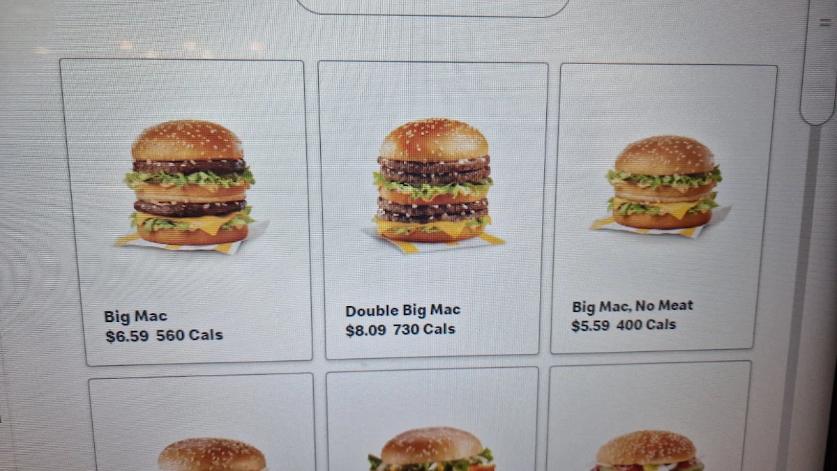 Menu, McDonald's