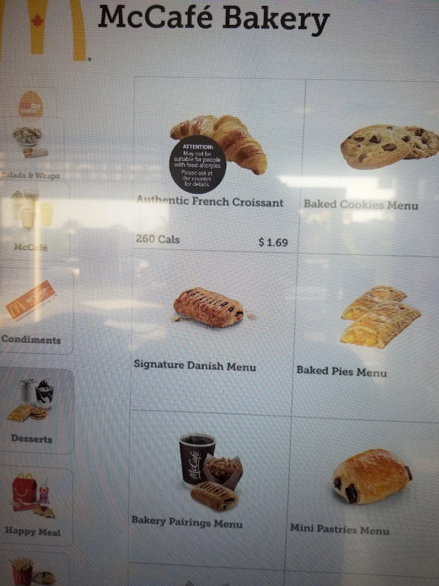 Menu, McDonald's