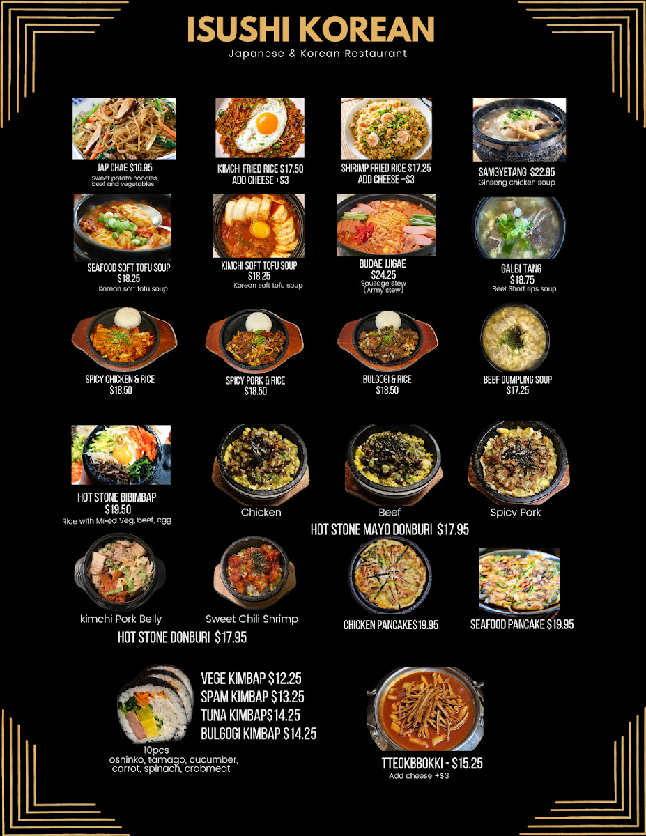 Menu, iSushi Japanese & Korean Restaurant