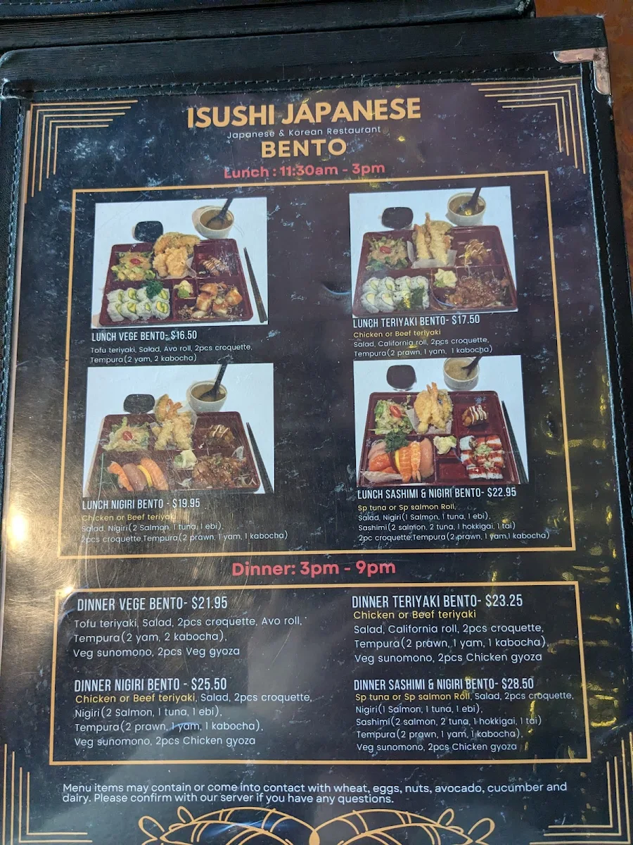Menu, iSushi Japanese & Korean Restaurant