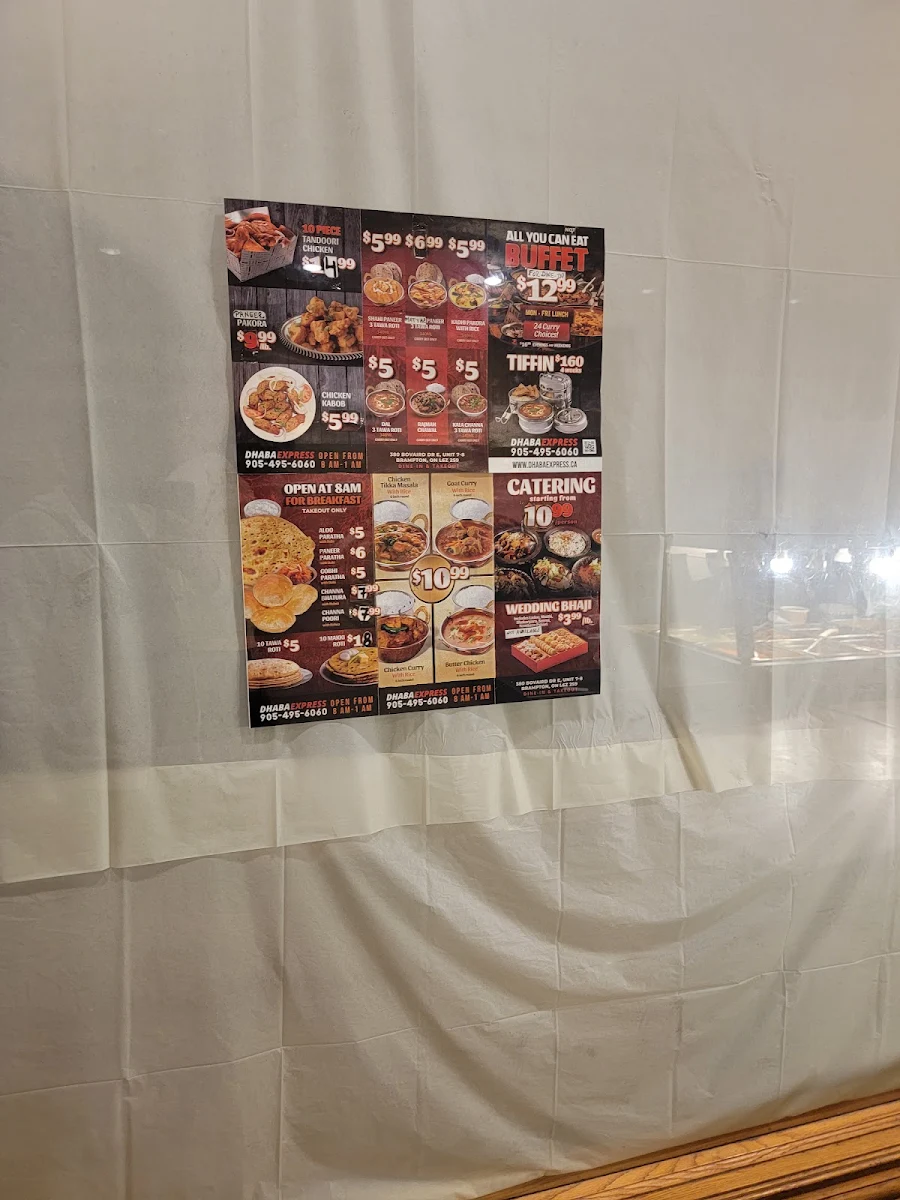 Menu, Dhaba Express