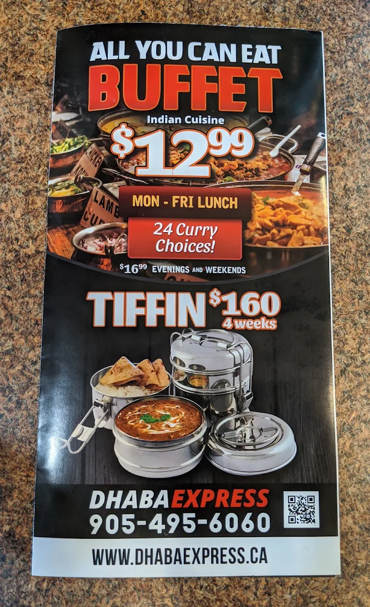 Menu, Dhaba Express