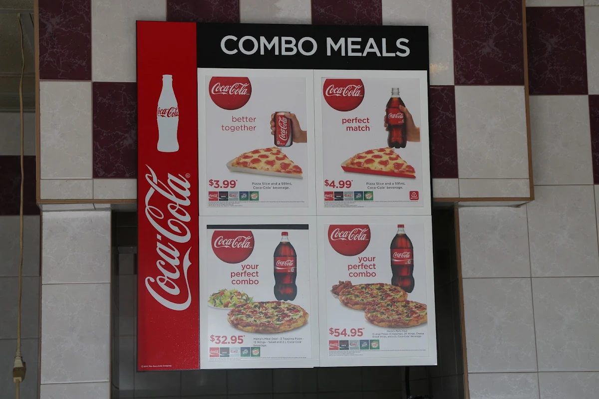 Menu, Mama Rosa Pizzeria