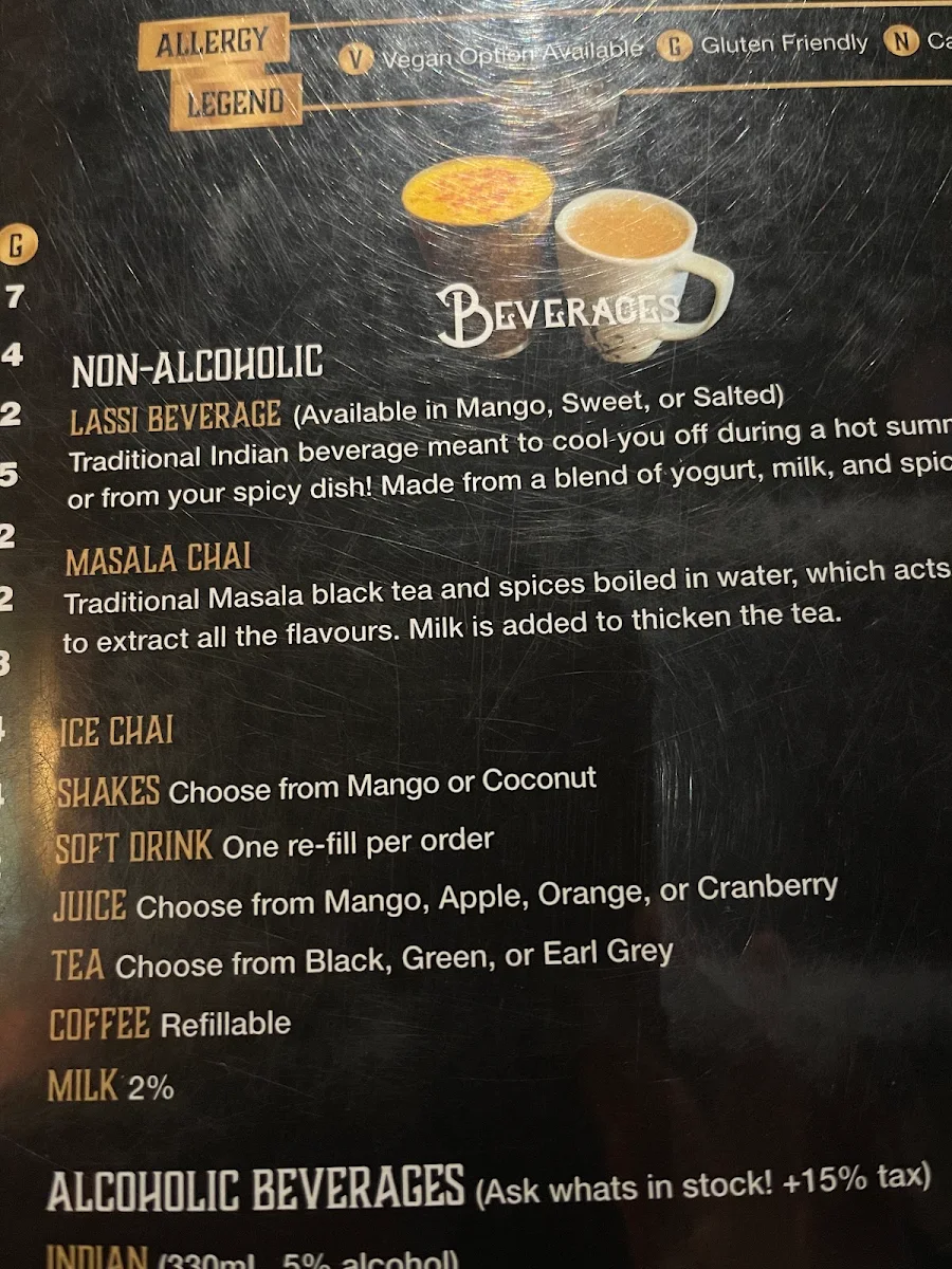 Menu, Shandhar Hut Indian Cuisine - Downtown