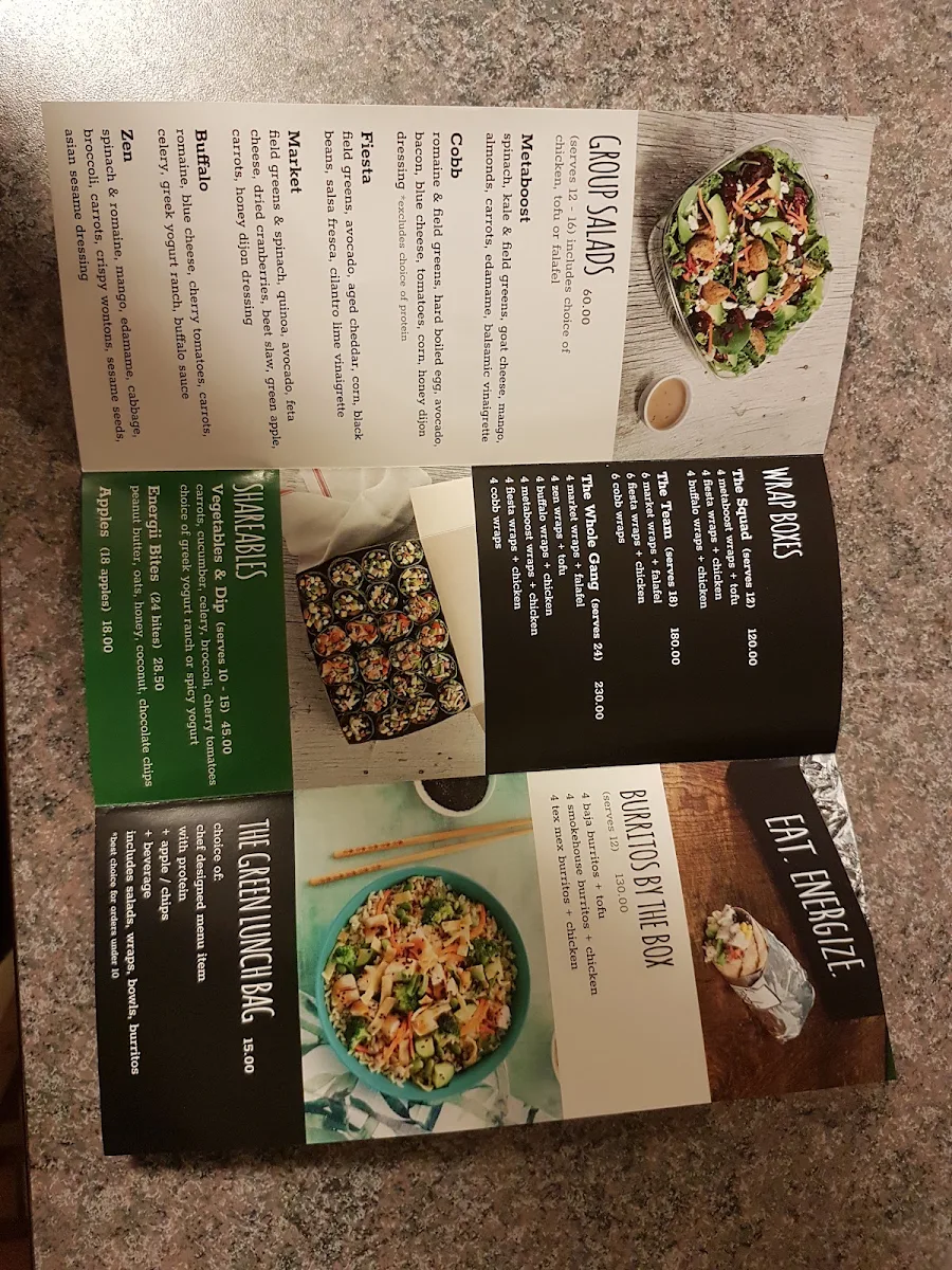 Menu, Freshii