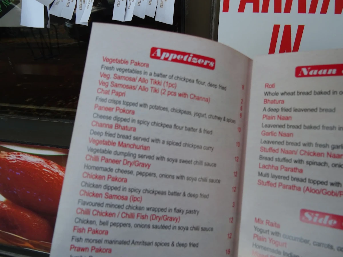 Menu, Tandoori Flare