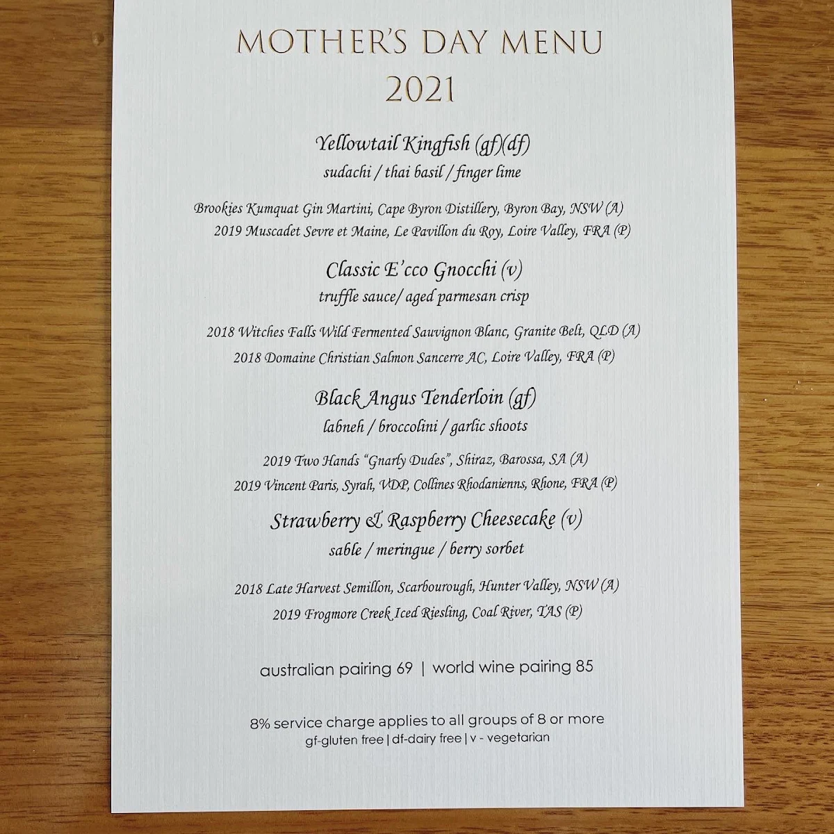 Menu, e'cco bistro