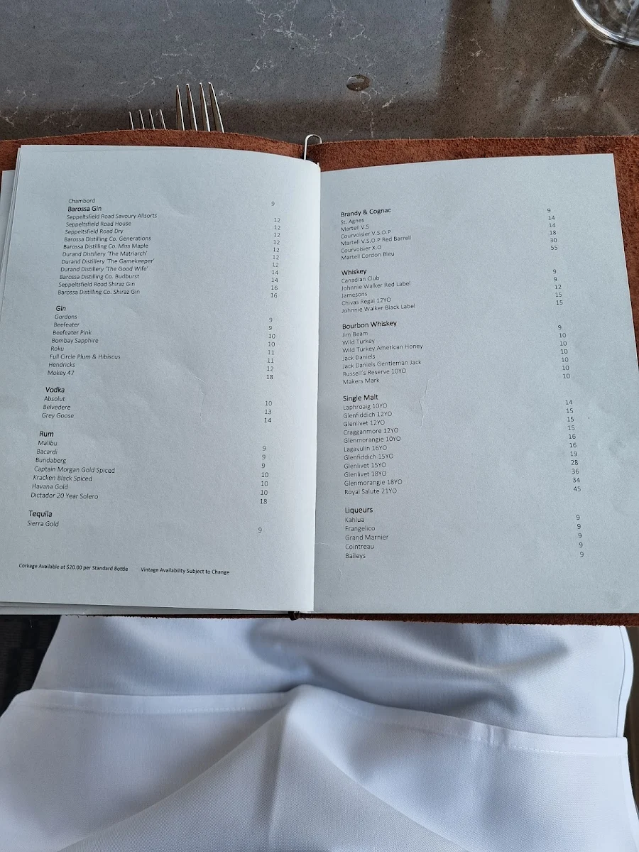 Menu, The Cellar Kitchen Restaurant