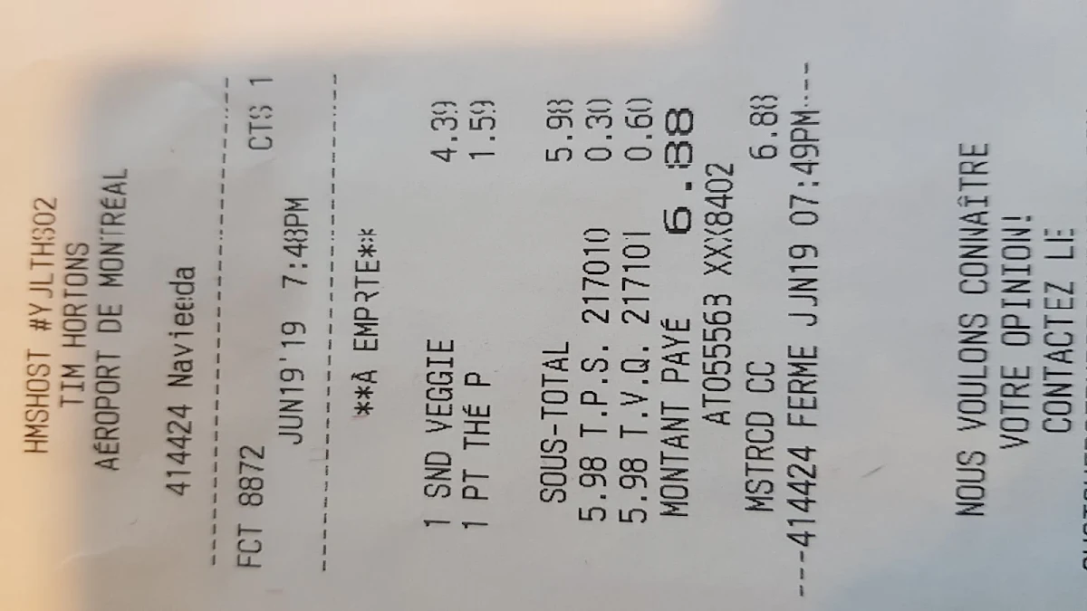 Menu, Tim Hortons