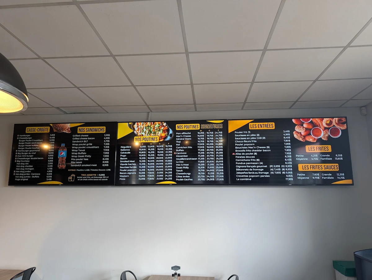 Menu, Casse-croûte Courteau St-Grégoire
