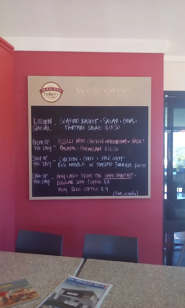 Menu, Augusta Bakery