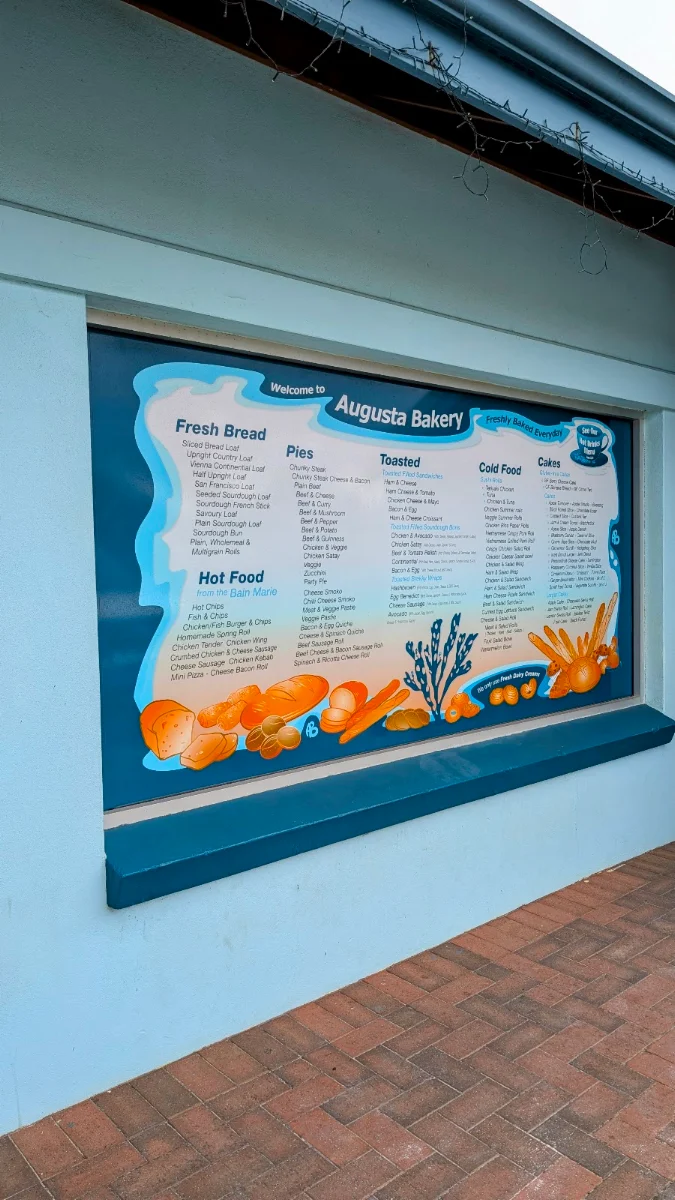 Menu, Augusta Bakery