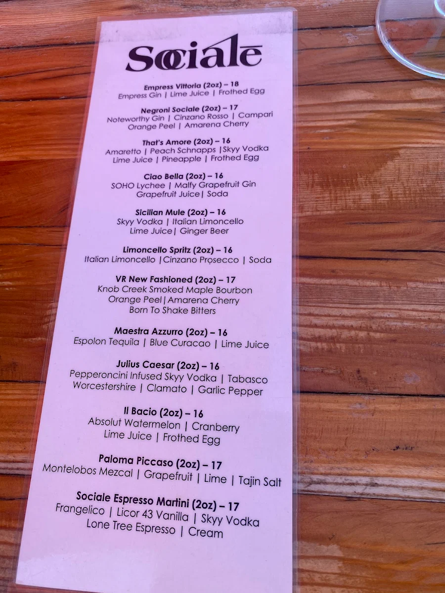 Menu, Socialē