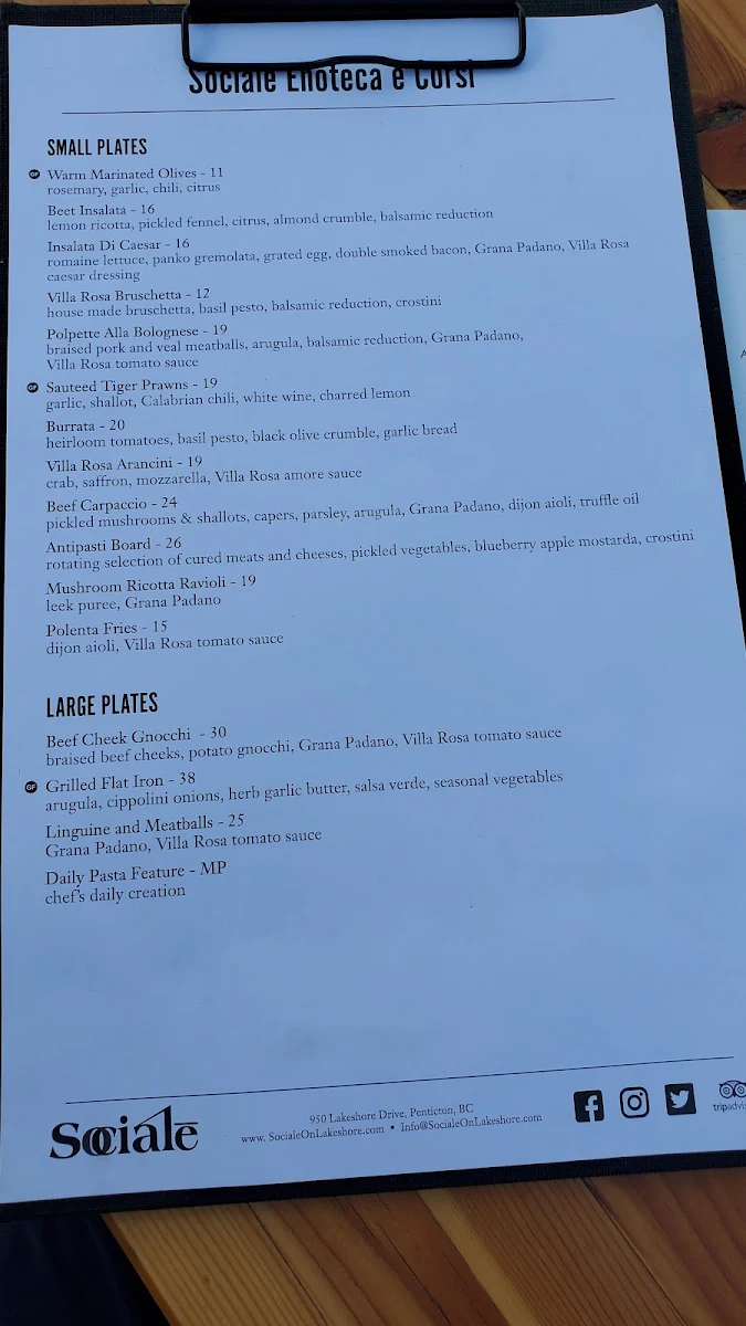 Menu, Socialē